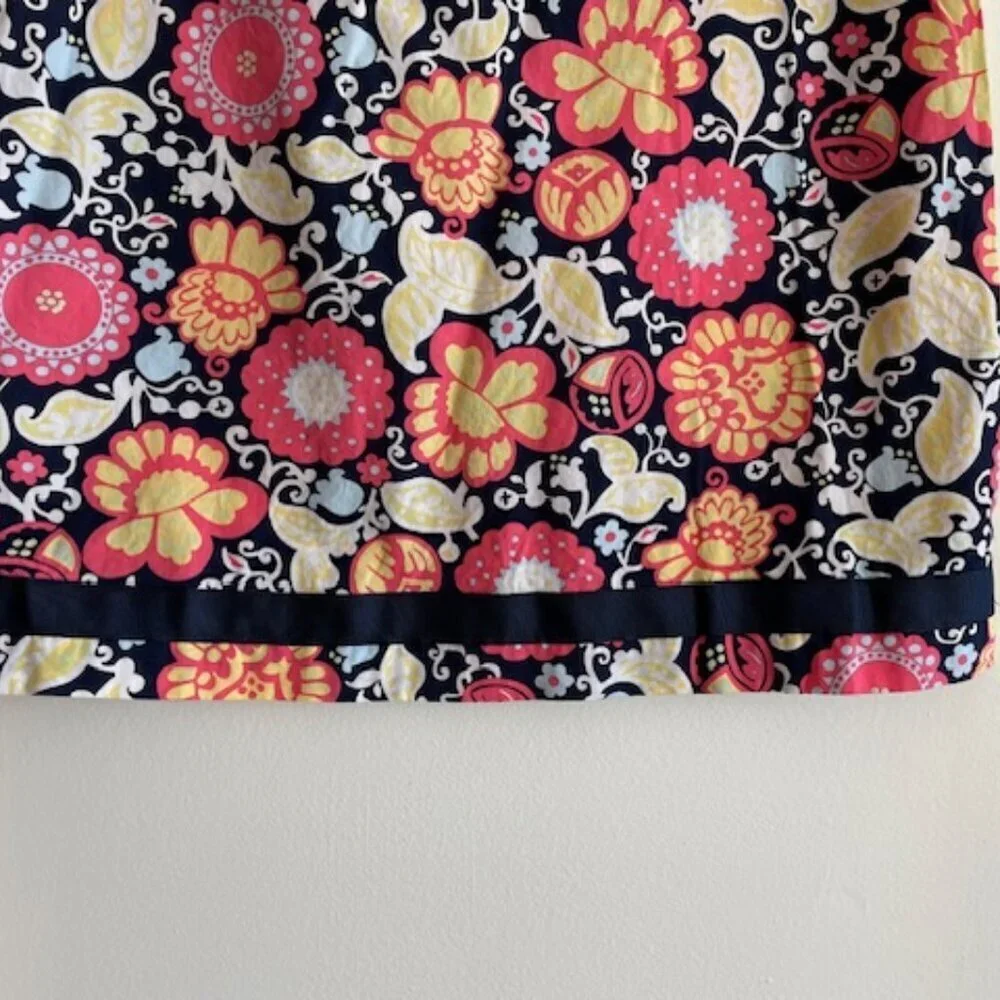 HANNA ANDERSSON Navy Floral Pillowcase Sleeveless Ribbon Dress 120 6-7